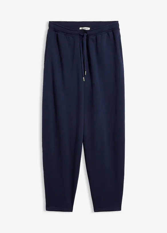 Barrel-Sweathose aus reiner Bio-Baumwolle in blau von vorne - bonprix