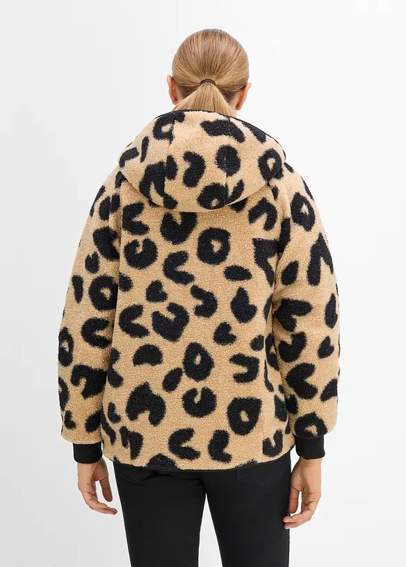 3-in-1 Teddyfleece Jacke für die Schwangerschaft und danach (2-tlg. Set) in beige von hinten (im Anschnitt) - bonprix