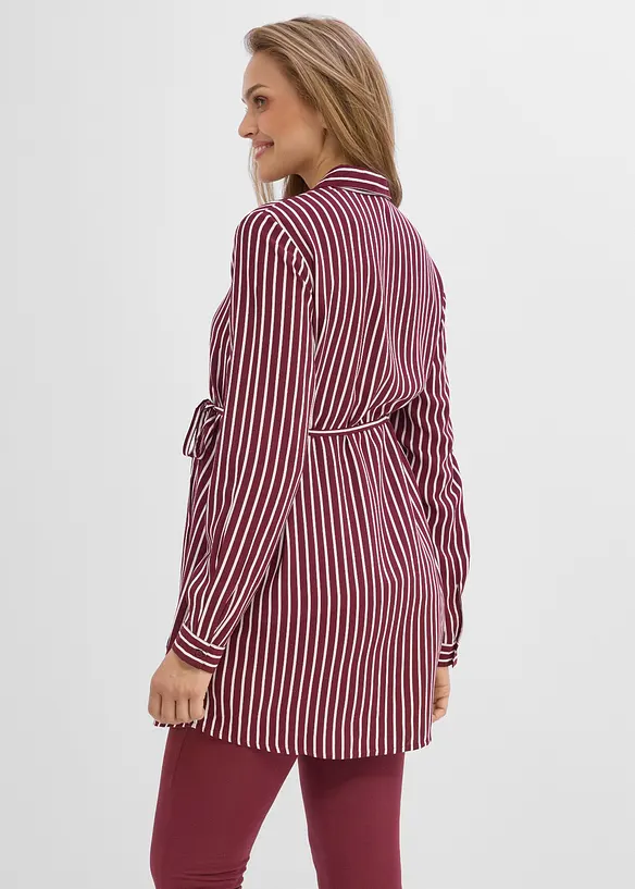 2-in-1 Umstands- und Stillblusenkleid aus fließender Viskose in rot von hinten (Totalaufnahme) - bonprix