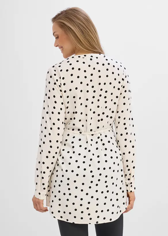 2-in-1 Umstands- und Stillblusenkleid aus fließender Viskose in weiß von hinten (Totalaufnahme) - bonprix 2-in-1 Umstands- und Stillblusenkleid aus fließender Viskose in weiß von hinten (Totalaufnahme) - bonprix