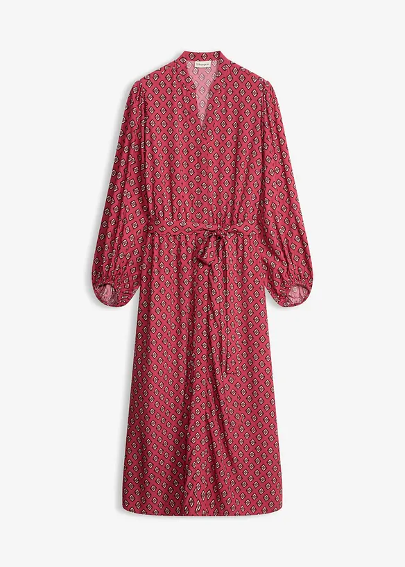 Hemdblusenkleid mit Bindegürtel in rot von vorne - bonprix Hemdblusenkleid mit Bindegürtel in rot von vorne - bonprix