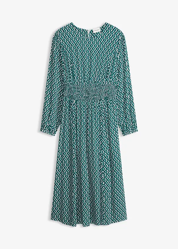 Midikleid aus fließender Viskose in grün von vorne - bonprix