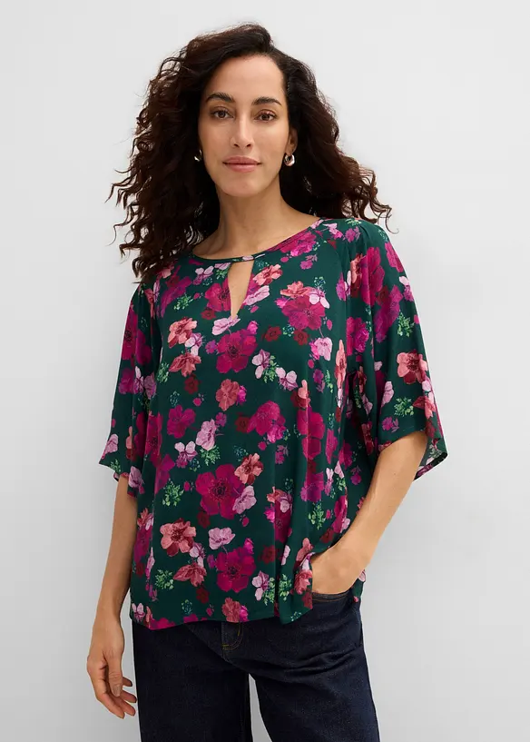 Chiffon-Tunika in grün von vorne (im Anschnitt) - bonprix Chiffon-Tunika in grün von vorne (im Anschnitt) - bonprix