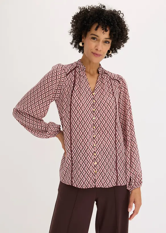 Chiffonbluse in lila von vorne (im Anschnitt) - bonprix Chiffonbluse in lila von vorne (im Anschnitt) - bonprix