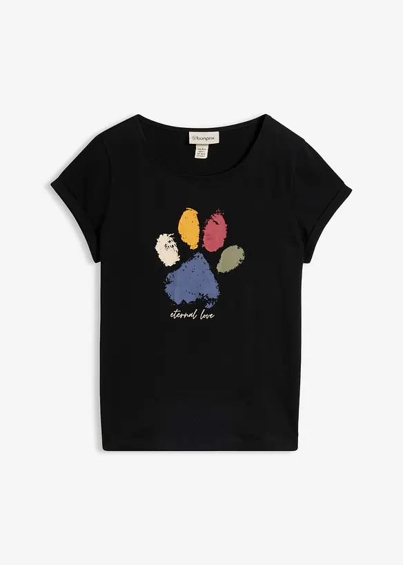T-Shirt aus reiner Baumwolle in schwarz von vorne - bonprix T-Shirt aus reiner Baumwolle in schwarz von vorne - bonprix
