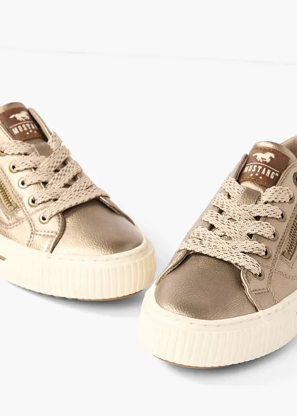 Mustang Sneaker mit Reißverschluss in gold - Mustang