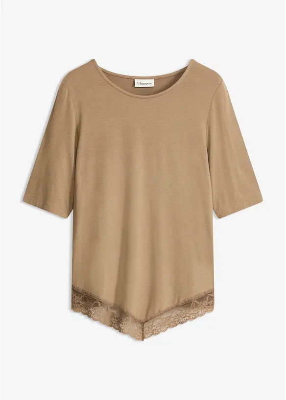 Shirt aus softer Viskose in braun von vorne - bonprix Shirt aus softer Viskose in braun von vorne - bonprix