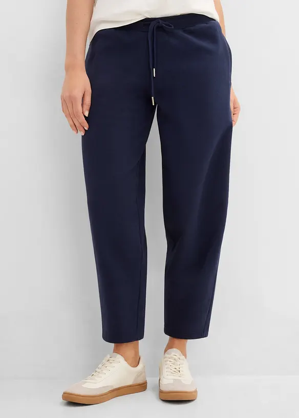 Barrel-Sweathose aus reiner Bio-Baumwolle in blau von vorne - bonprix
