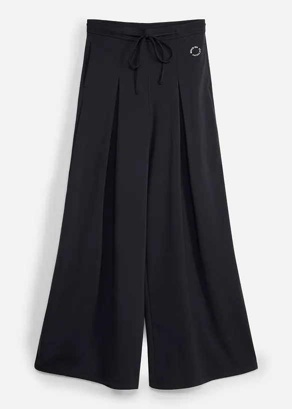 Ultraleichte Sporthose mit Zierfalten, schnelltrocknend in schwarz von vorne - bonprix Ultraleichte Sporthose mit Zierfalten, schnelltrocknend in schwarz von vorne - bonprix