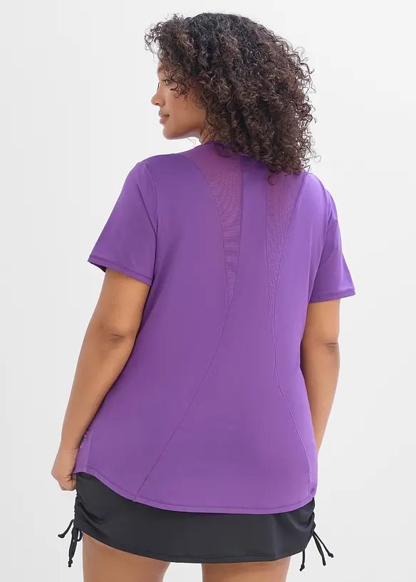 Ultraleichtes Sport-Top mit Mesheinsatz, schnelltrocknend in lila von hinten (im Anschnitt) - bonprix Ultraleichtes Sport-Top mit Mesheinsatz, schnelltrocknend in lila von hinten (im Anschnitt) - bonprix
