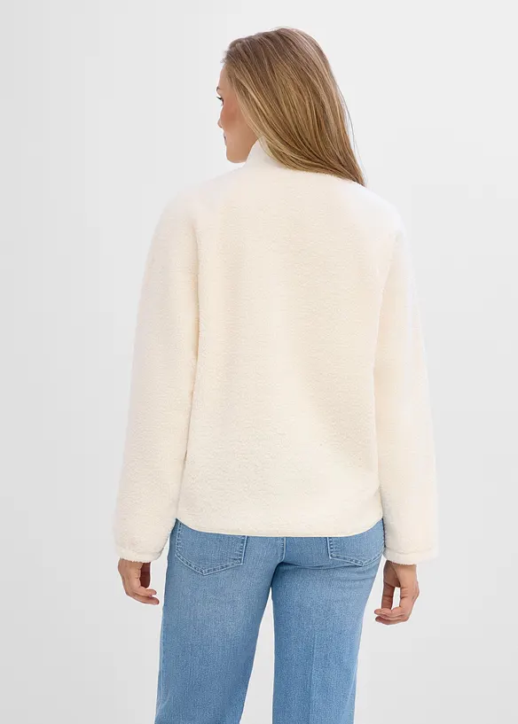 Umstands- und Tragejacke aus Teddyfleece in weiß von hinten (im Anschnitt) - bonprix Umstands- und Tragejacke aus Teddyfleece in weiß von hinten (im Anschnitt) - bonprix