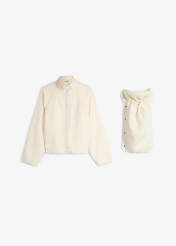 Umstands- und Tragejacke aus Teddyfleece in weiß von vorne - bonprix Umstands- und Tragejacke aus Teddyfleece in weiß von vorne - bonprix