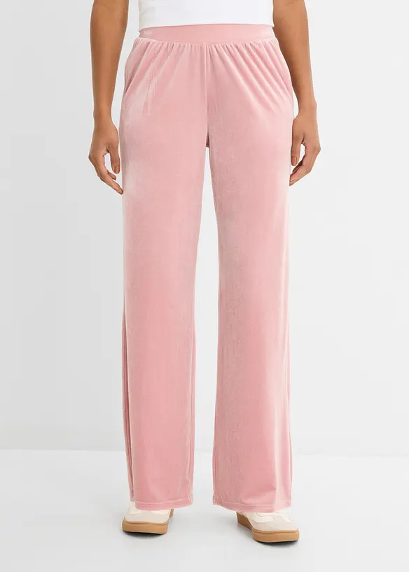 Jersey-Hose aus Samt in rosa von vorne - bonprix Jersey-Hose aus Samt in rosa von vorne - bonprix