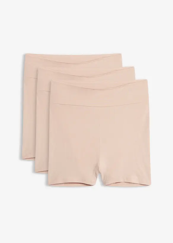 Highwaist Boxer aus Modal (3er Pack) in beige von vorne - bonprix
