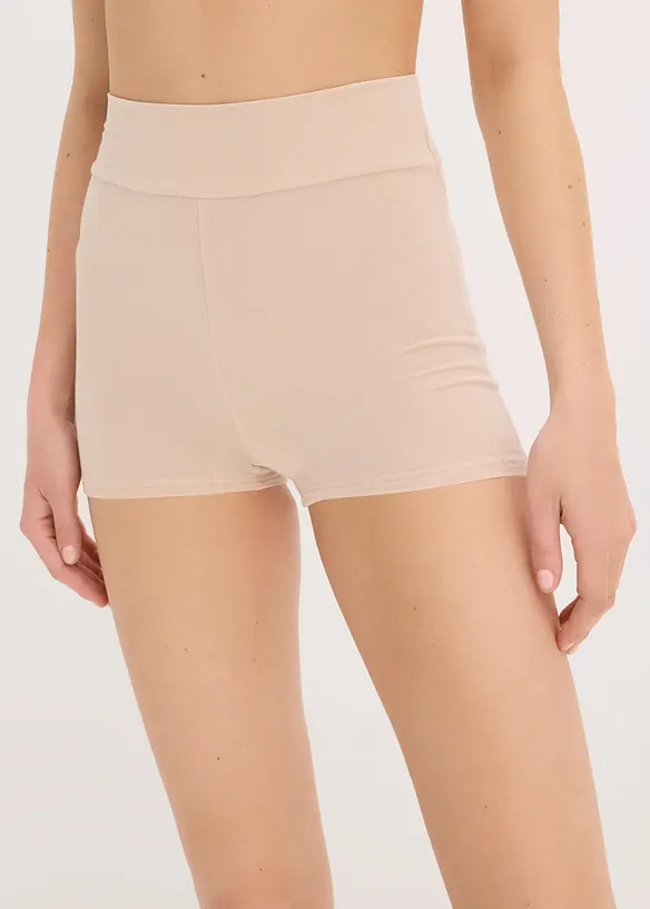 Highwaist Boxer aus Modal (3er Pack) in beige von vorne - bonprix