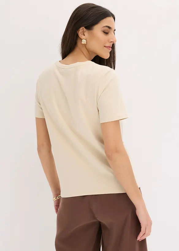 Shirt aus Baumwolle in beige von hinten (im Anschnitt) - bonprix Shirt aus Baumwolle in beige von hinten (im Anschnitt) - bonprix