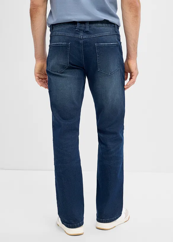 Regular-Fit-Jeans mit Dehnbund, Bootcut in blau von hinten - bonprix Regular-Fit-Jeans mit Dehnbund, Bootcut in blau von hinten - bonprix