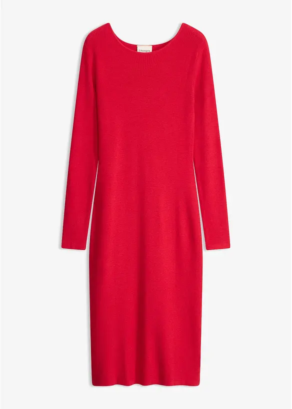 Strickkleid aus Viskose-Mix in rot von vorne - bonprix Strickkleid aus Viskose-Mix in rot von vorne - bonprix