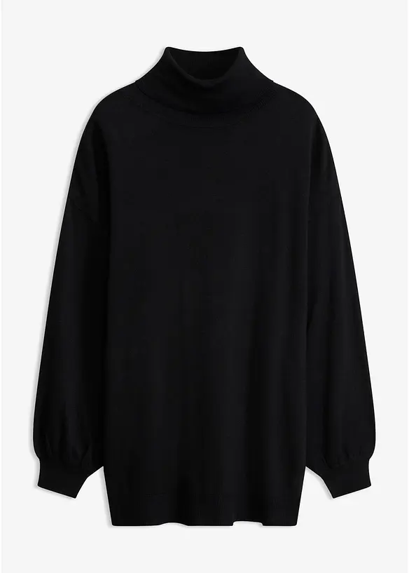 Rollkragenpullover aus Viskose-Mix in schwarz von vorne - bonprix Rollkragenpullover aus Viskose-Mix in schwarz von vorne - bonprix