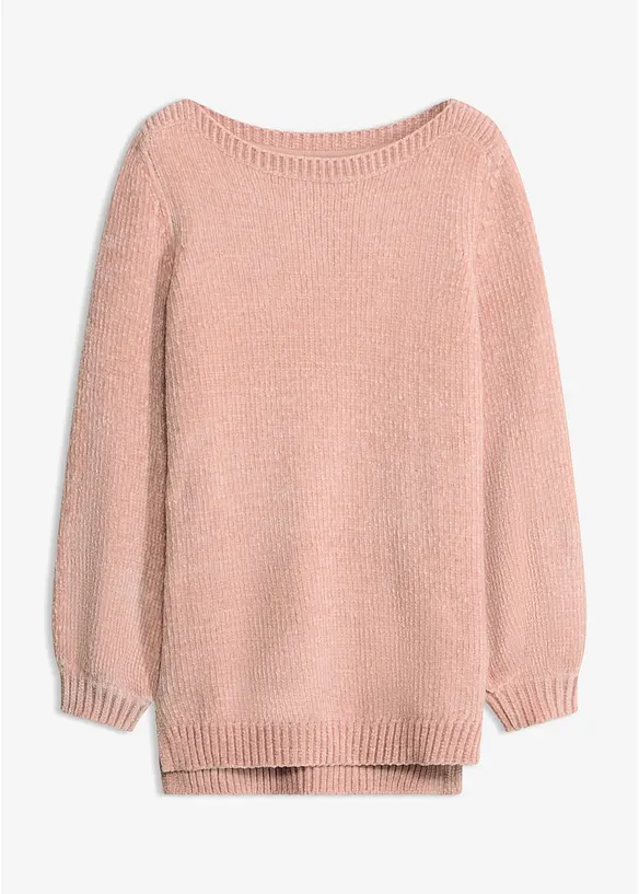 Chenille-Longpullover in rosa von vorne - bonprix Chenille-Longpullover in rosa von vorne - bonprix