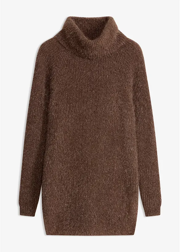 Oversize-Rollkragenpullover in braun von vorne - bonprix