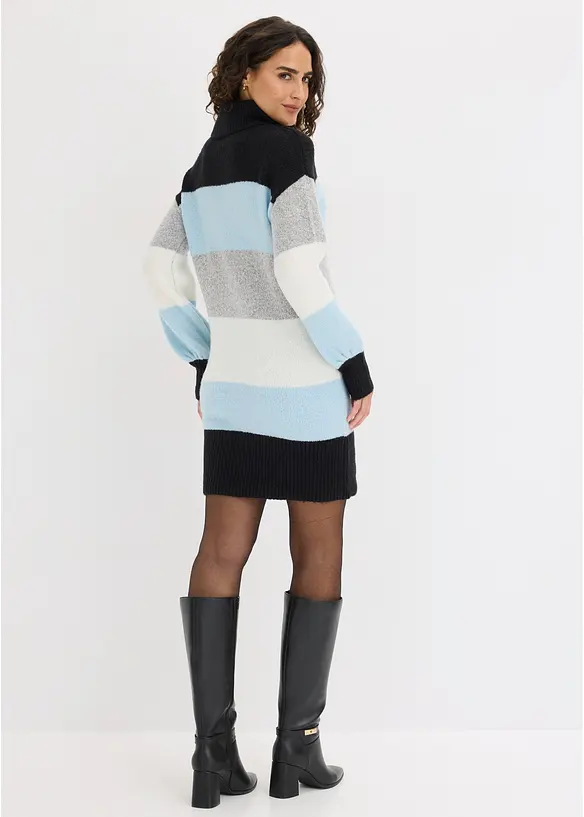Strickkleid mit Ballon-Ärmeln in schwarz von hinten (im Anschnitt) - bonprix Strickkleid mit Ballon-Ärmeln in schwarz von hinten (im Anschnitt) - bonprix