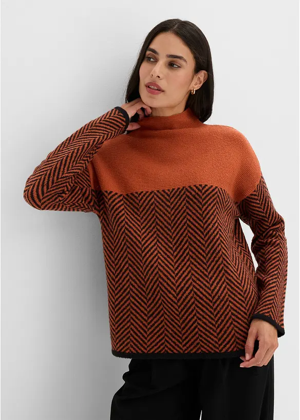 Pullover in braun von vorne (im Anschnitt) - bonprix