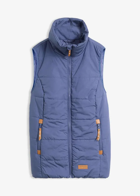 Outdoor-Weste mit Stehkragen in blau von vorne - bonprix