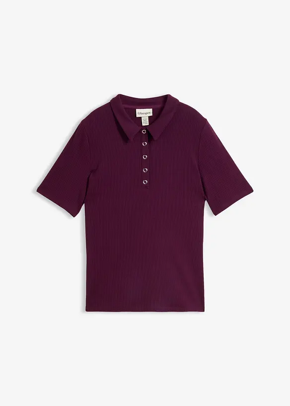 Poloshirt aus Viskose-Mix in lila von vorne - bonprix