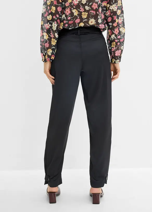 Barrel-Hose aus fließendem Satin in schwarz von hinten - bonprix Barrel-Hose aus fließendem Satin in schwarz von hinten - bonprix