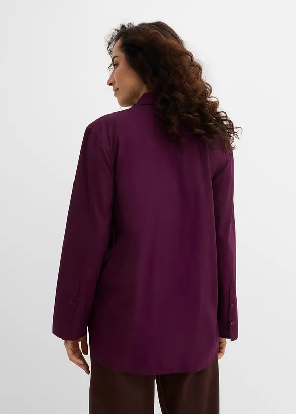 Hemdbluse aus reiner Bio-Baumwolle in lila von hinten (im Anschnitt) - bonprix Hemdbluse aus reiner Bio-Baumwolle in lila von hinten (im Anschnitt) - bonprix