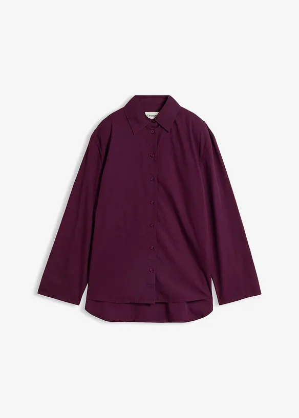 Hemdbluse aus reiner Bio-Baumwolle in lila von vorne - bonprix Hemdbluse aus reiner Bio-Baumwolle in lila von vorne - bonprix