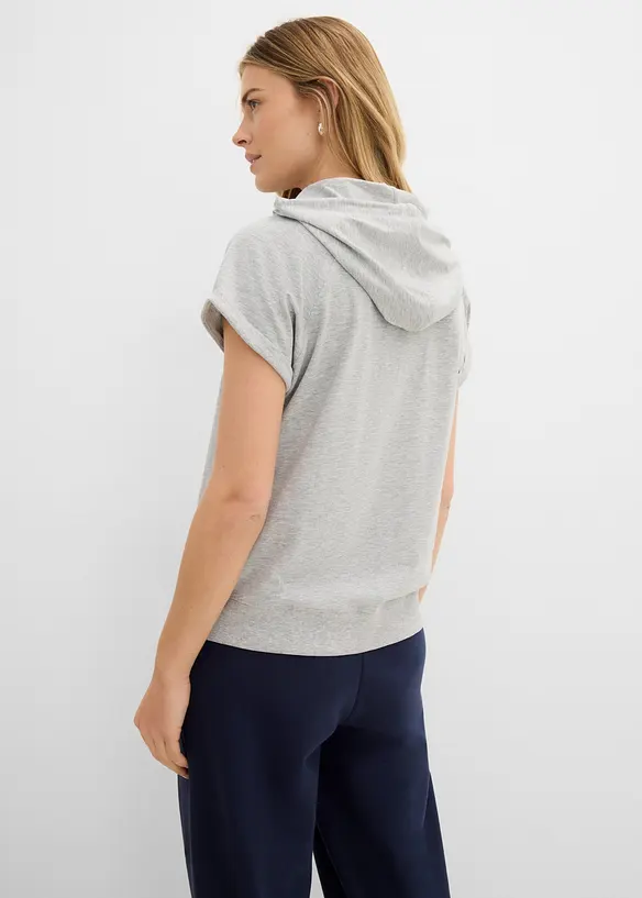 Shirt mit Kapuze in grau von hinten (im Anschnitt) - bonprix Shirt mit Kapuze in grau von hinten (im Anschnitt) - bonprix