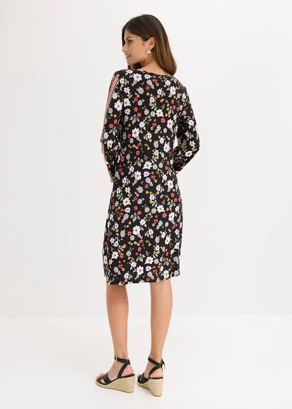 Tunika-Kleid aus softem Viskose-Mix in schwarz von hinten (Totalaufnahme) - bonprix