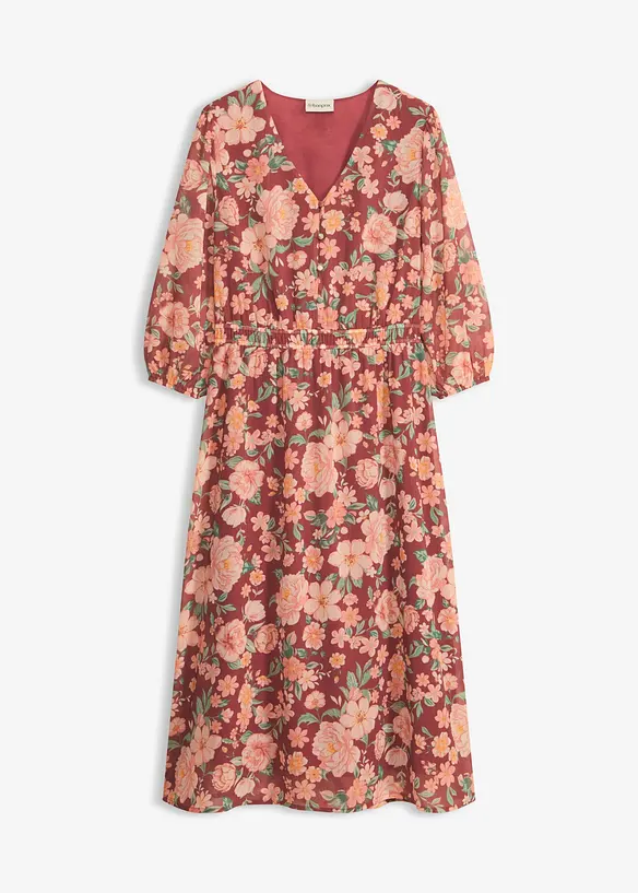 ausgestelltes Chiffonkleid in rot von vorne - bonprix