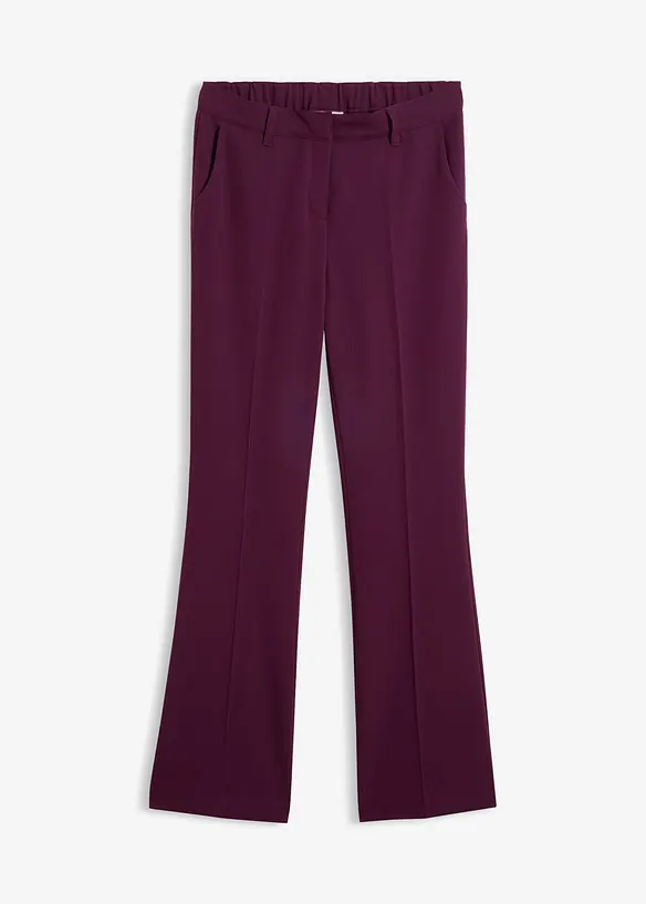 Ausgestellte Hose mit Bügelfalten in lila von vorne - bonprix