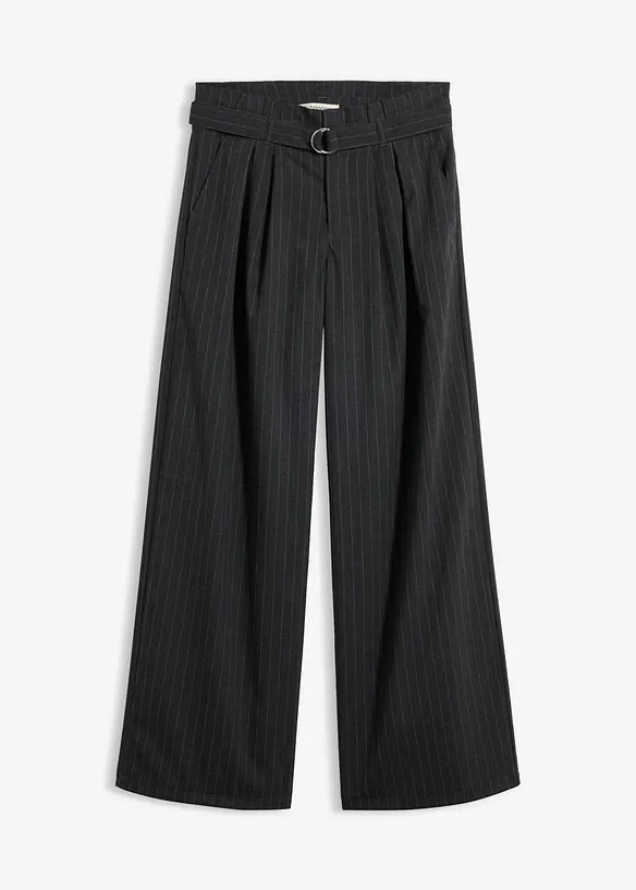 Weite Bundfaltenhose in grau von vorne - bonprix Weite Bundfaltenhose in grau von vorne - bonprix