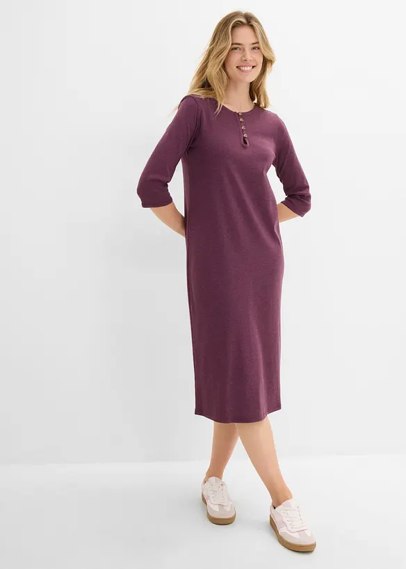 Shirtkleid mit 3/4-Ärmeln in rot von vorne (Totalaufnahme) - bonprix Shirtkleid mit 3/4-Ärmeln in rot von vorne (Totalaufnahme) - bonprix