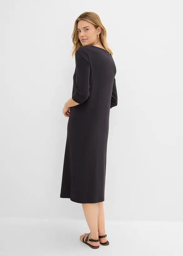 Shirtkleid mit 3/4-Ärmeln in schwarz von hinten (Totalaufnahme) - bonprix Shirtkleid mit 3/4-Ärmeln in schwarz von hinten (Totalaufnahme) - bonprix