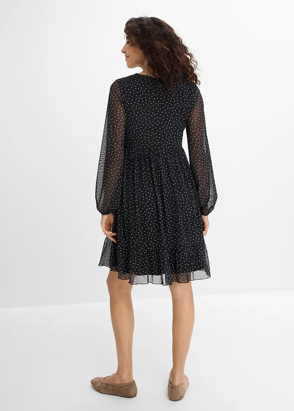 Jerseykleid aus feinem Mesh in schwarz von hinten (Totalaufnahme) - bonprix Jerseykleid aus feinem Mesh in schwarz von hinten (Totalaufnahme) - bonprix