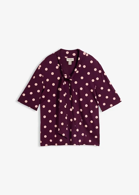 Shirt mit Schluppe in lila von vorne - bonprix Shirt mit Schluppe in lila von vorne - bonprix