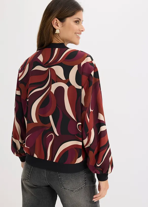 Blouson aus fließendem Satin in rot von hinten (im Anschnitt) - bonprix Blouson aus fließendem Satin in rot von hinten (im Anschnitt) - bonprix