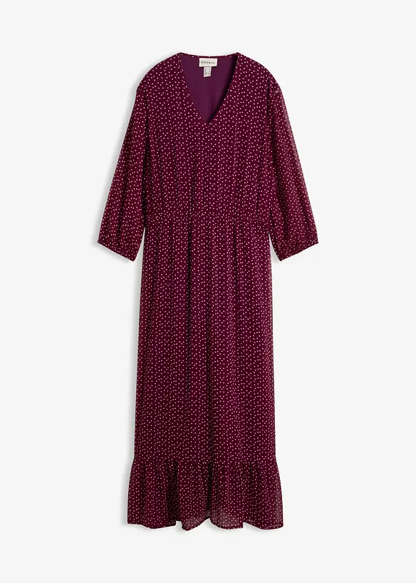 Chiffonkleid mit V-Ausschnitt in lila von vorne - bonprix Chiffonkleid mit V-Ausschnitt in lila von vorne - bonprix