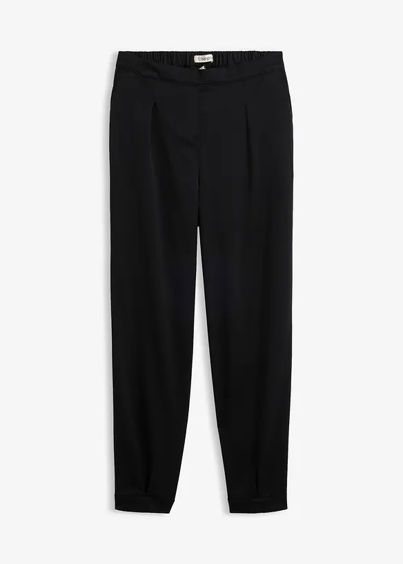 Verkürzte Hose aus Viskose-Mix in schwarz von vorne - bonprix Verkürzte Hose aus Viskose-Mix in schwarz von vorne - bonprix