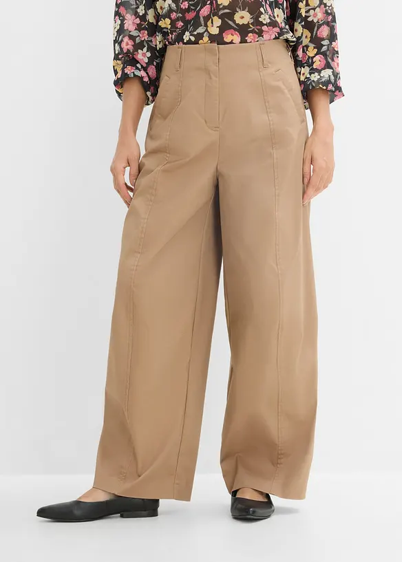 Twill Barrel-Hose in braun von vorne - bonprix Twill Barrel-Hose in braun von vorne - bonprix