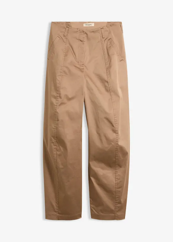 Twill Barrel-Hose in braun von vorne - bonprix Twill Barrel-Hose in braun von vorne - bonprix