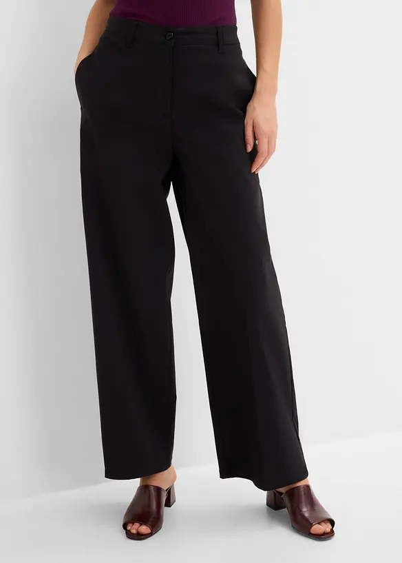 Bengalin-Hose aus Viskose-Mix in schwarz von vorne - bonprix