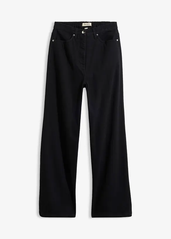 High-Waist-Twillhose aus Baumwoll-Mix in schwarz von vorne - bonprix High-Waist-Twillhose aus Baumwoll-Mix in schwarz von vorne - bonprix