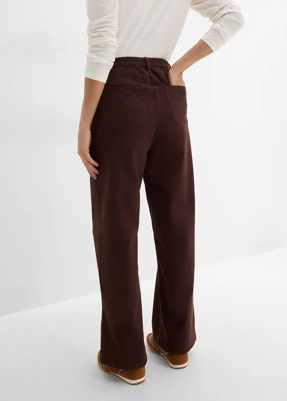 High-Waist-Twillhose aus Baumwoll-Mix in braun von hinten - bonprix High-Waist-Twillhose aus Baumwoll-Mix in braun von hinten - bonprix