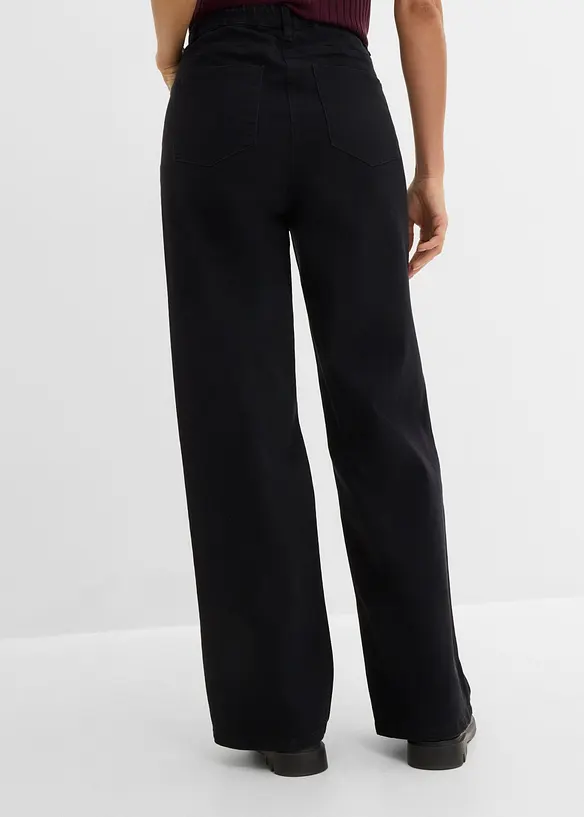 High-Waist-Twillhose aus Baumwoll-Mix in schwarz von hinten - bonprix High-Waist-Twillhose aus Baumwoll-Mix in schwarz von hinten - bonprix